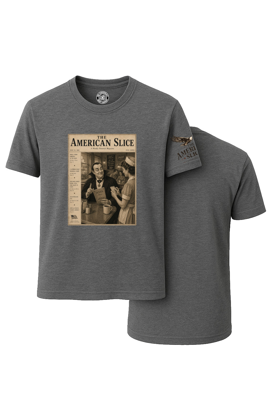 Dracula at the Diner American Slice T-Shirt (Black)